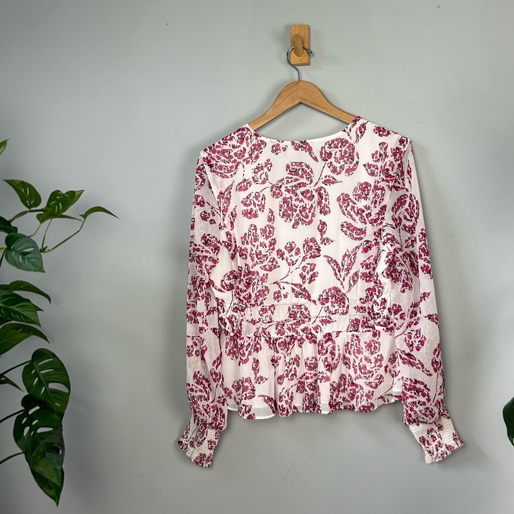 White House Black Market Petite Long Sleeve Blouse Size Medium - Picture 6 of 7